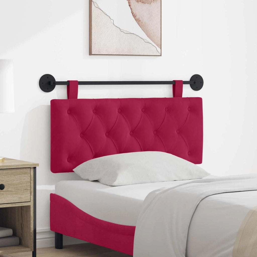 Testiera | Testata sospesa Con luce LED Rosso Vino Velluto