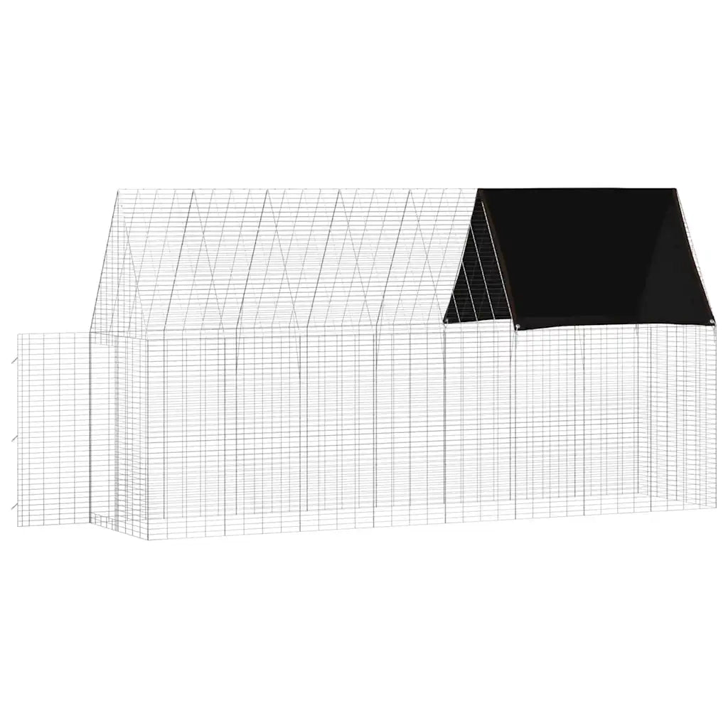 Gabbia per Conigli Argento 400 x 100 x 210 cm Acciaio zincato 42019248