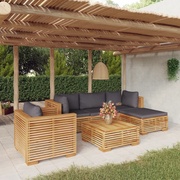 Set Divani da Giardino 6 pz con Cuscini Legno Massello di Teak