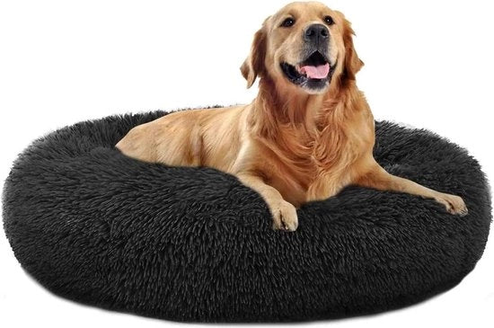 Cuscino per cani calibrante donut lavabile auto riscaldante letto per animali grande rotondo in peluche per piccoli/medi/grandi (60cm/80cm/90cm/110cm)