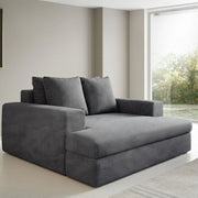 Comazzo, Divano Fisso 2 Posti Cuscini Sfoderabili, 162x167x86h cm Grigio Scuro
