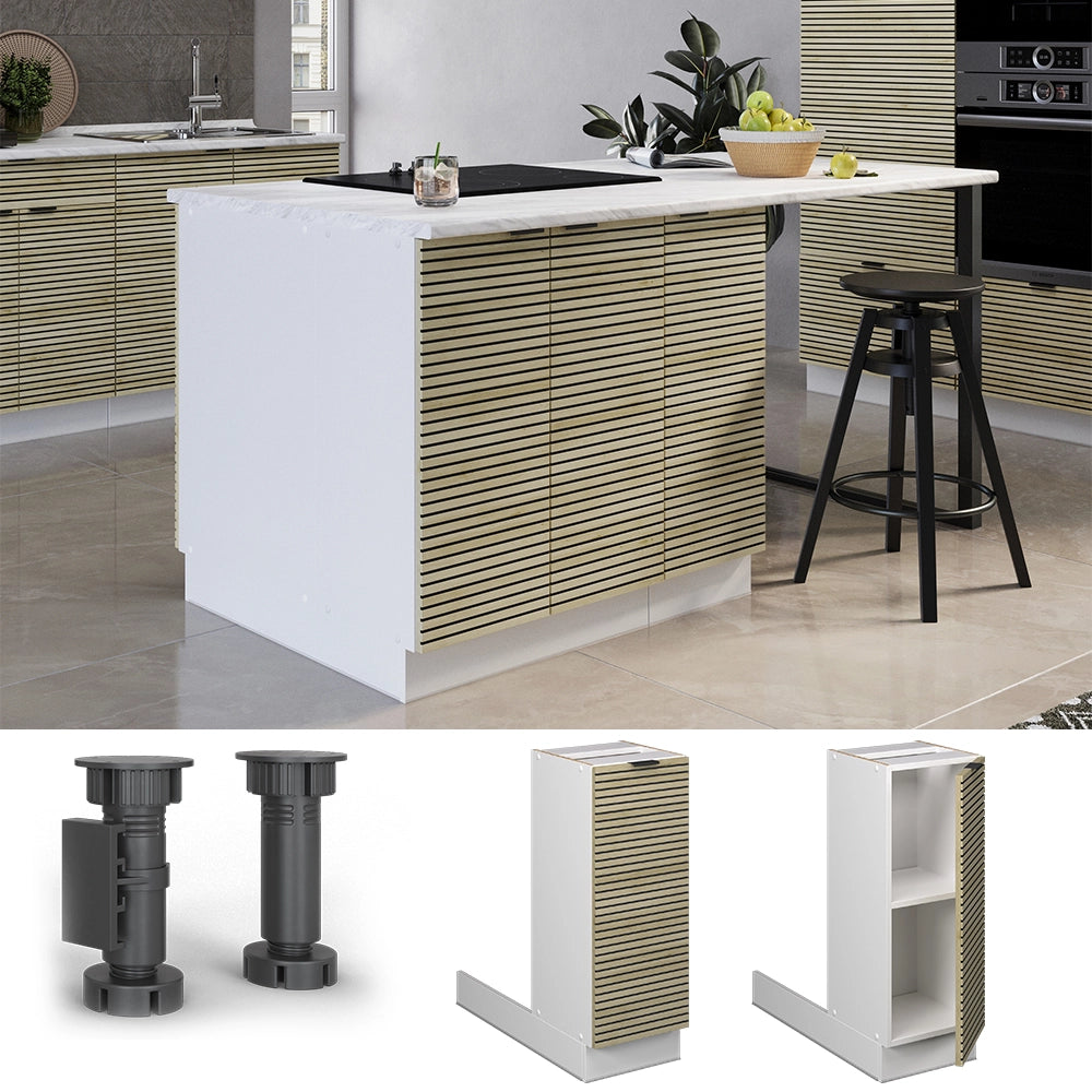 Vicco Isola da cucina Pannello in quercia 30 cm senza piano di lavoro