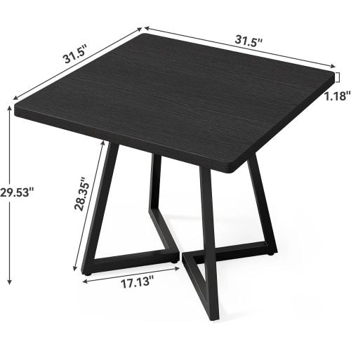 Tavolo da pranzo quadrato con struttura industriale; per 2-4 persone; in MDF e metallo; nero