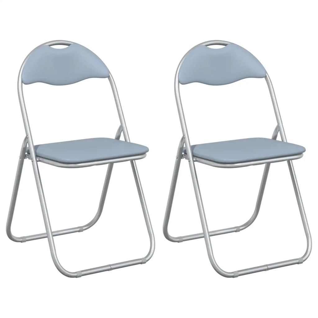 Sedia pieghevole 2 pcs Grigio 48 x 43,5 x 81 cm Pelle Sintetica 42029046