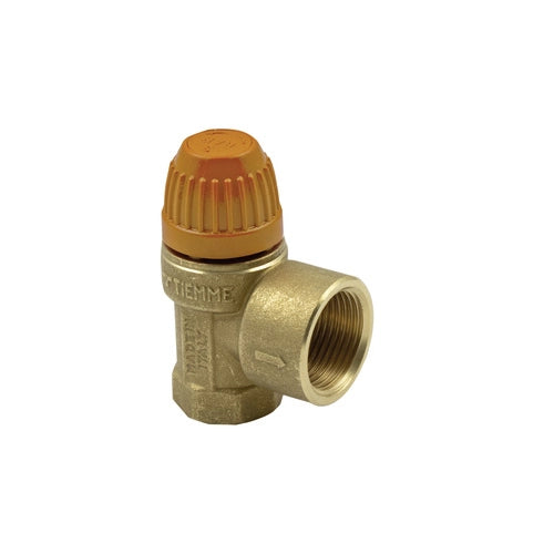 VALVOLA DI SICUREZZA PER SISTEMI SOLARI TERMICI- 1/2 x 3/4 2,5 bar- TIEMM- pezzi 1