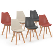 IDMarket - Set di 6 sedie scandinavo gris scuro x2, beige x2, terracotta x2 SARA
