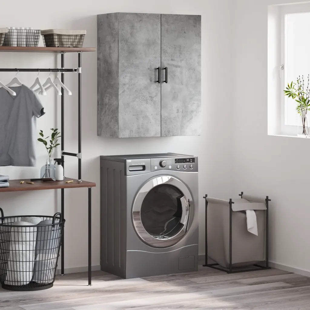 Mobile a Parete Grigio Cemento 69,5x34x90 cm 828432