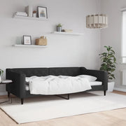 Letto da Giorno Nero 100x200 cm in Tessuto 354168