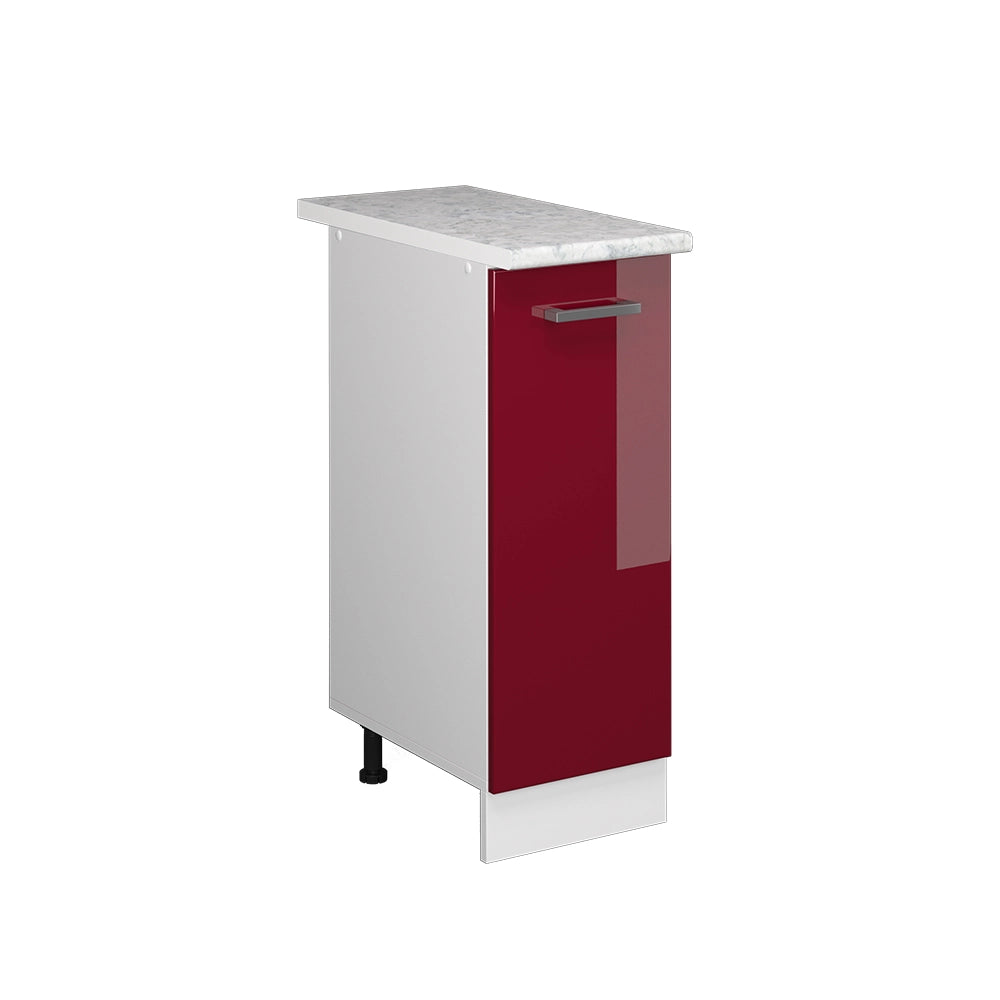 Armadio cucina dispensa alto R-Line Rosso lucido/Bianco 30 cm, PL Marmo Vicco