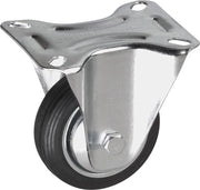 Bicicletta per libreria Ø 100 mm - 104 x 80 mm piatto - ruota in gomma massiccia - superficie morbida - ruota a rotolamento - carico portante 70 kg / ruota di trasporto / ruota di mobile / ruota per carichi pesanti / 800630