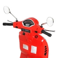 Moto Elettrica per Bambini Design Vespa, Batteria 6V con Suoni e Luci, Età 3-6 Anni, Rosso