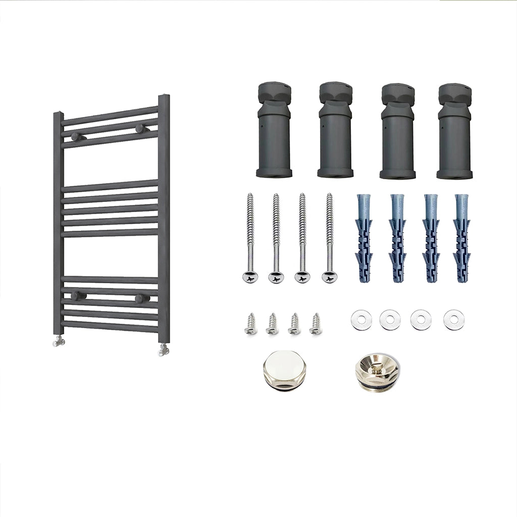 Termoarredo Bagno in Acciaio al Carbonio Calorifero Riscaldamento ad Acqua Antracite 800x600 mm