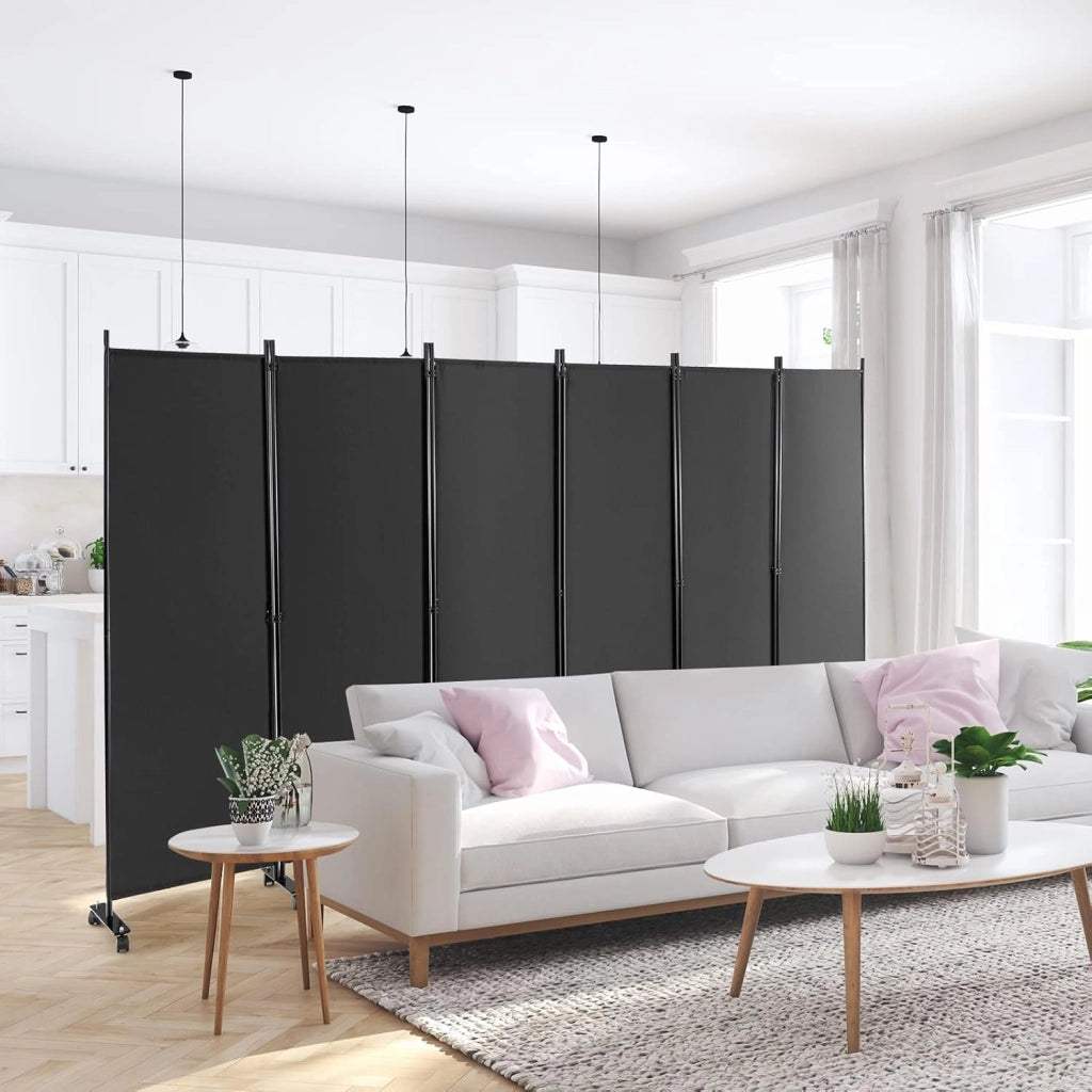 Paravento,Divisorio Interno su Rotelle, 6 Pezzi, 334,5 x 172 cm, Divisorio Pieghevole, 4 Colori