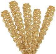 Corda Gevlokt 20 Metri - Fili di Poliestere con Borchie - Giallo Oro - 10 mm Larghezza - Artigianato - Ideale per la Decorazione