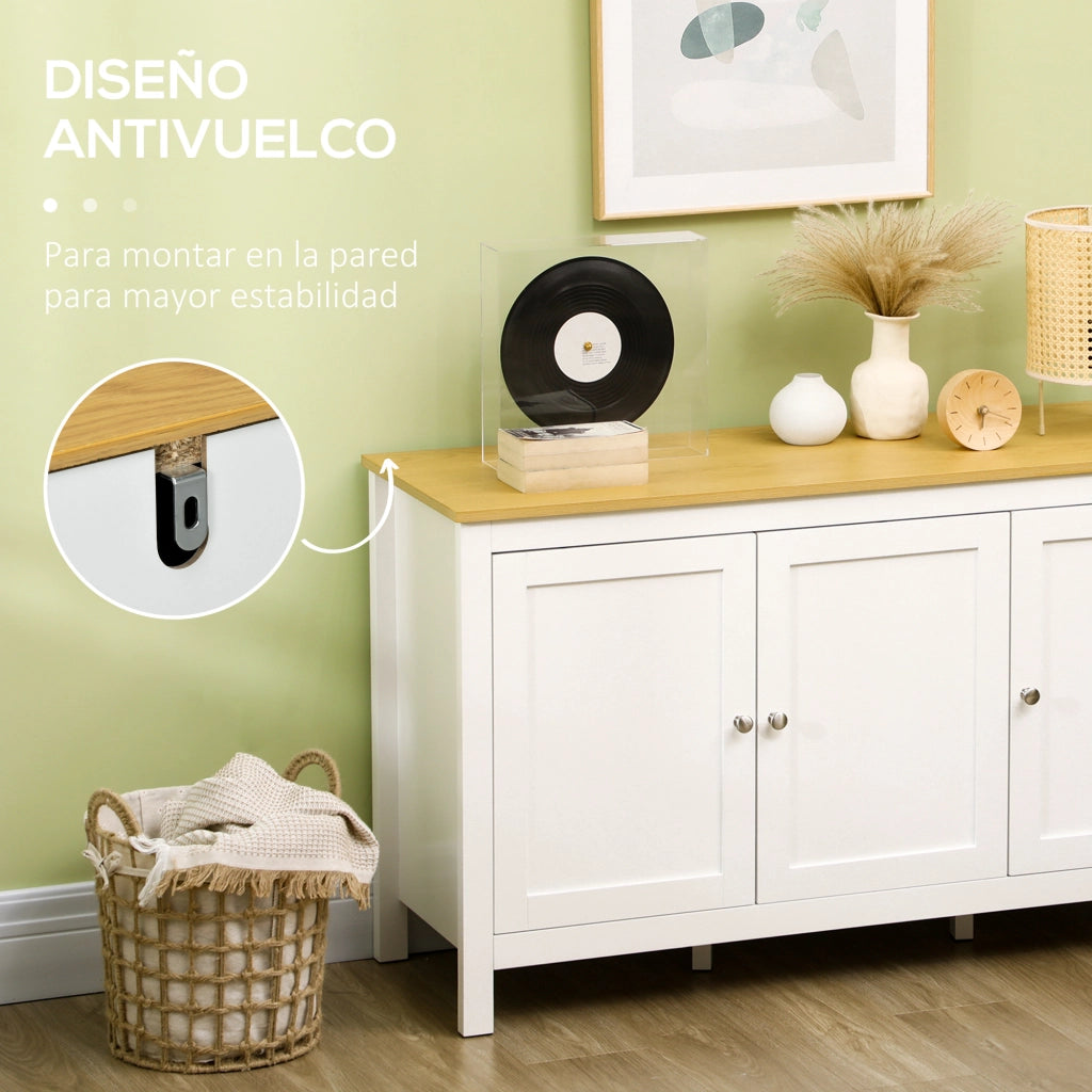 Armadio Moderno con 3 Porte e Ripiani Aggiustabili ¨C zephmum ¨C Bianco 120x40x70 cm