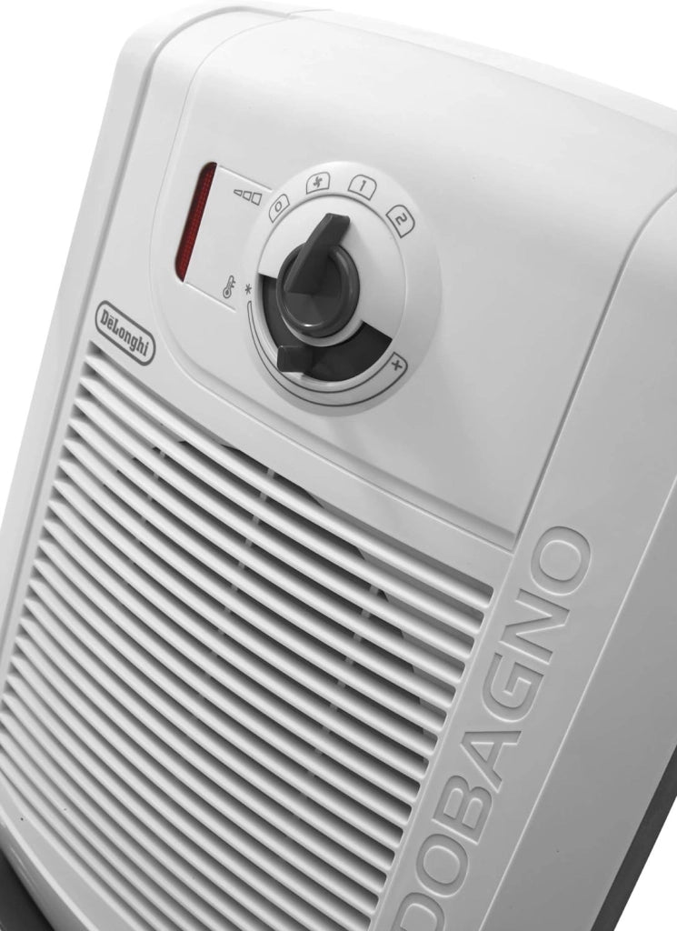 De'longhi hbc 3030 termoventilatore caldobagno, 2 livelli di potenza, funzione eco-silence, protezione antigoccia, ventilazione estiva, avvolgicavo, per ambienti fino a 60 m³