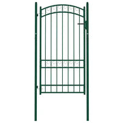 Cancello per Recinzione ad Arco in Acciaio 100x175 cm Verde 146366