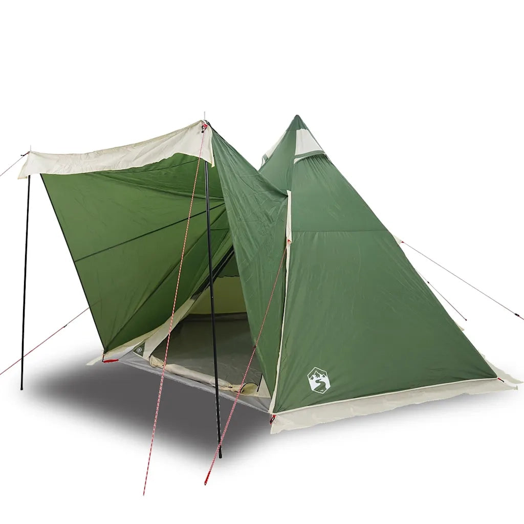 vidaXL Tenda Familiare Tipi per 6 Persone Verde Impermeabile