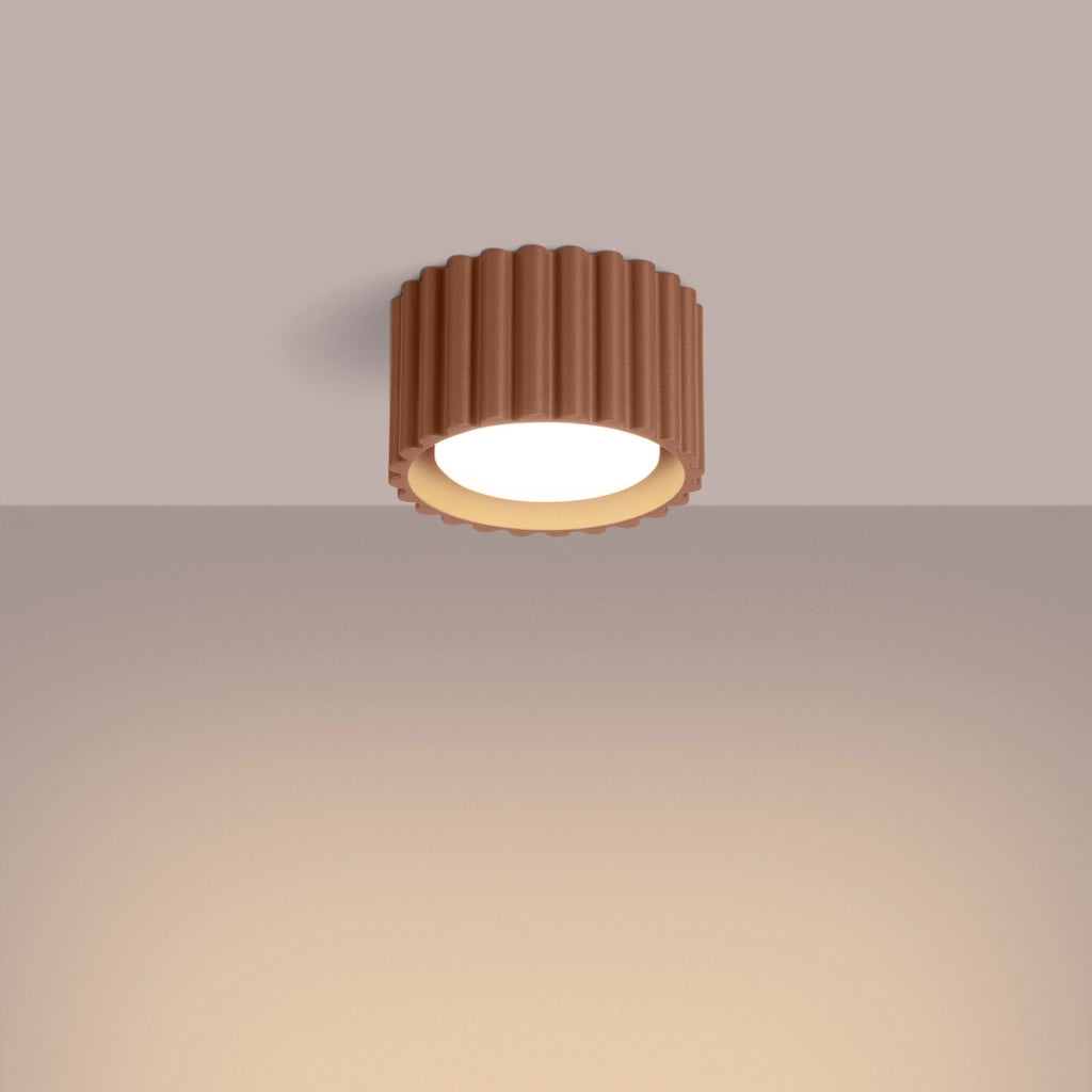 Spot soffitto rigato tondo mocca 6cm GX53 10W VISTAO