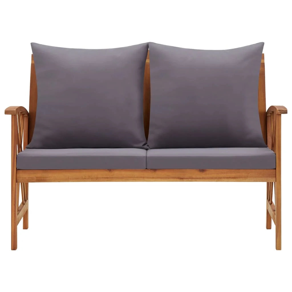 Panca da giardino mobili da esterno per patio mobili da terrazza con cuscini 119 x 67 x 83 cm legno massello di acacia 02_0011589