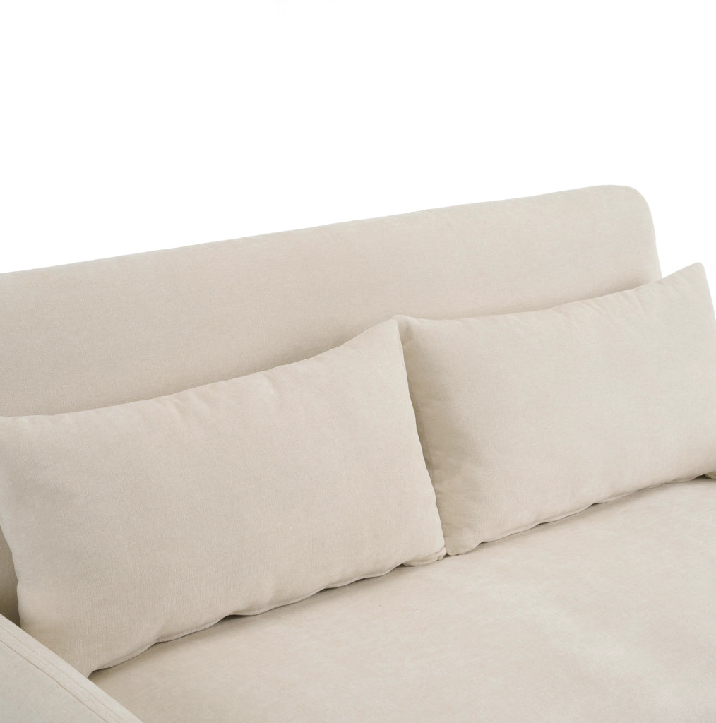 Divano letto 2 posti estraibile con schienale regolabile; USB e porta telefono; beige