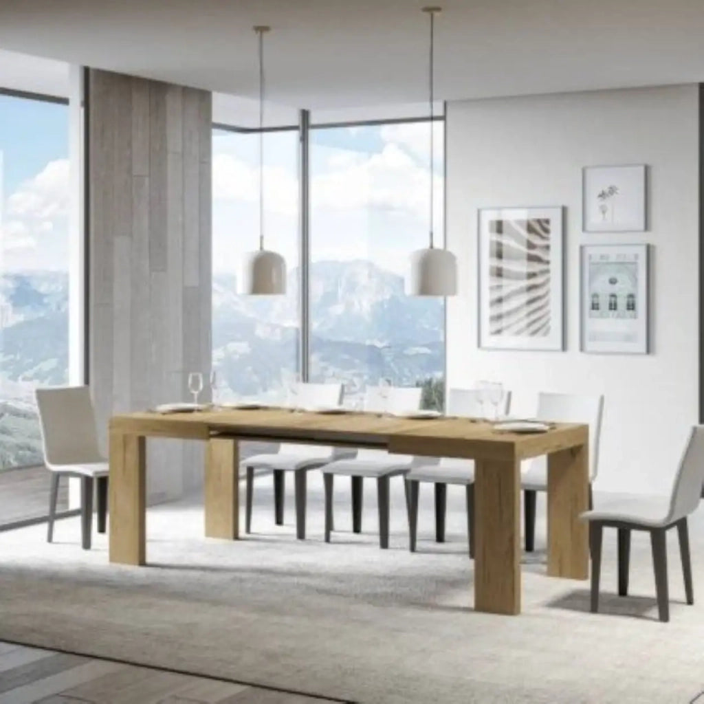Tavolo allungabile 140/400x90 cm Roxell colore quercia natura