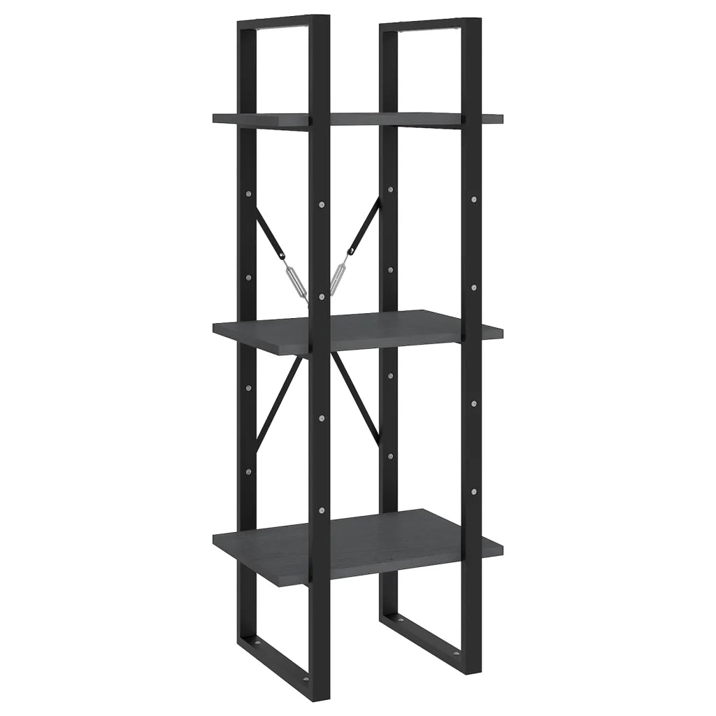 Libreria a 5 Ripiani Grigia 40x30x175 cm in Legno di Pino 3081975