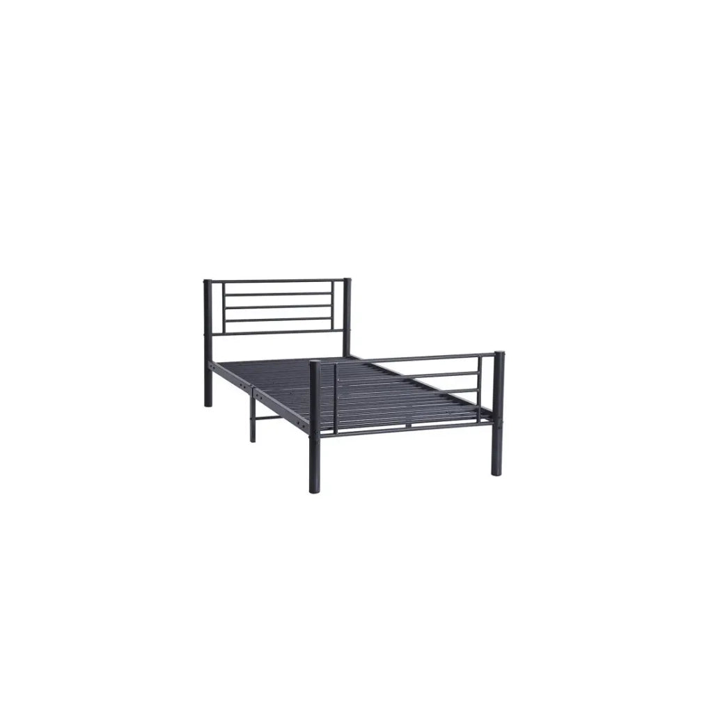 Letto SAMMY – 90x200 cm in metallo colore grigio scuro con rete inclusa