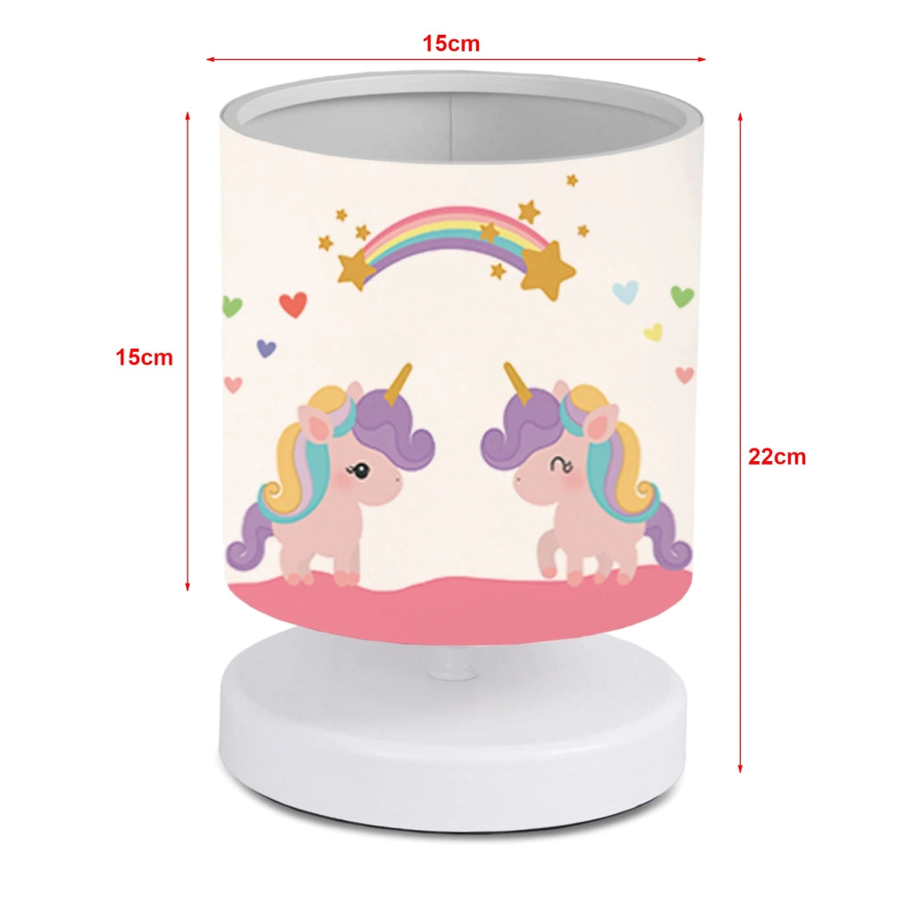 Lampada da scrivania per bambini 22 cm bianca con motivo unicorno 03_0007387