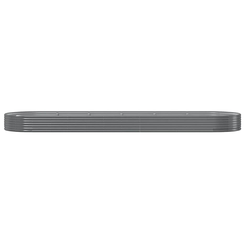 Vassoio per fioriera aiuola rialzata piante fiori terrazza giardino giardino acciaio verniciato a polvere 523 x 140 x 36 cm grigio 02_0039672