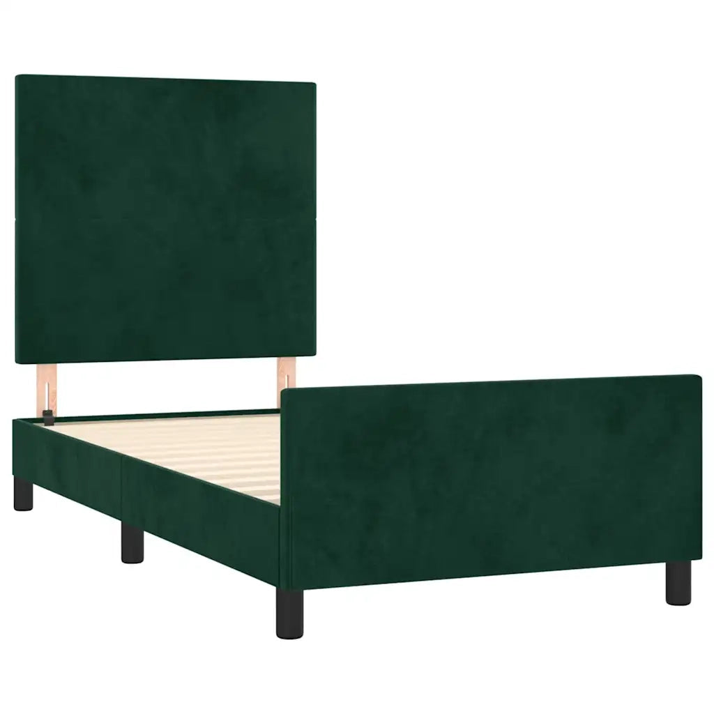 Giroletto con Testiera Verde Scuro 100x200 cm in Velluto cod mxl 63164