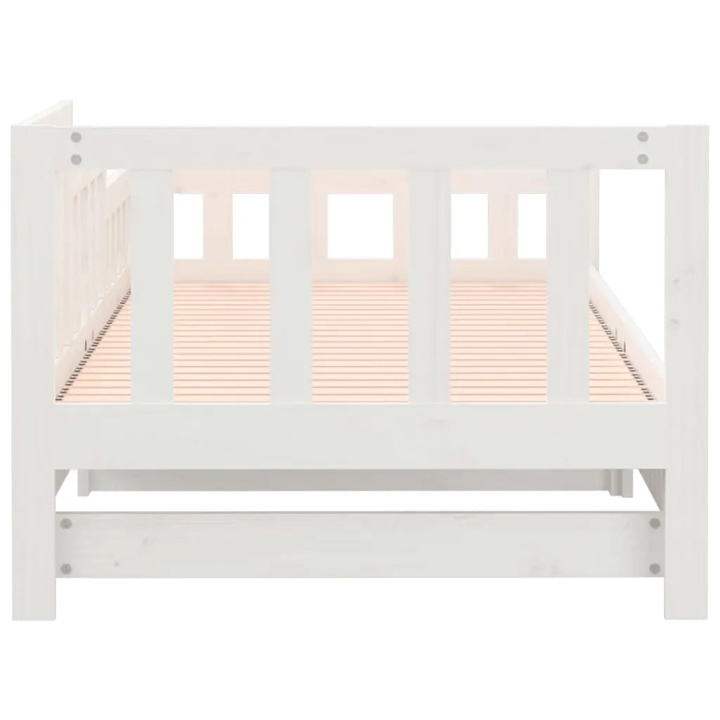 Dormeuse Estraibile Bianca 2x(90x190) cm Legno Massello di Pino 820747