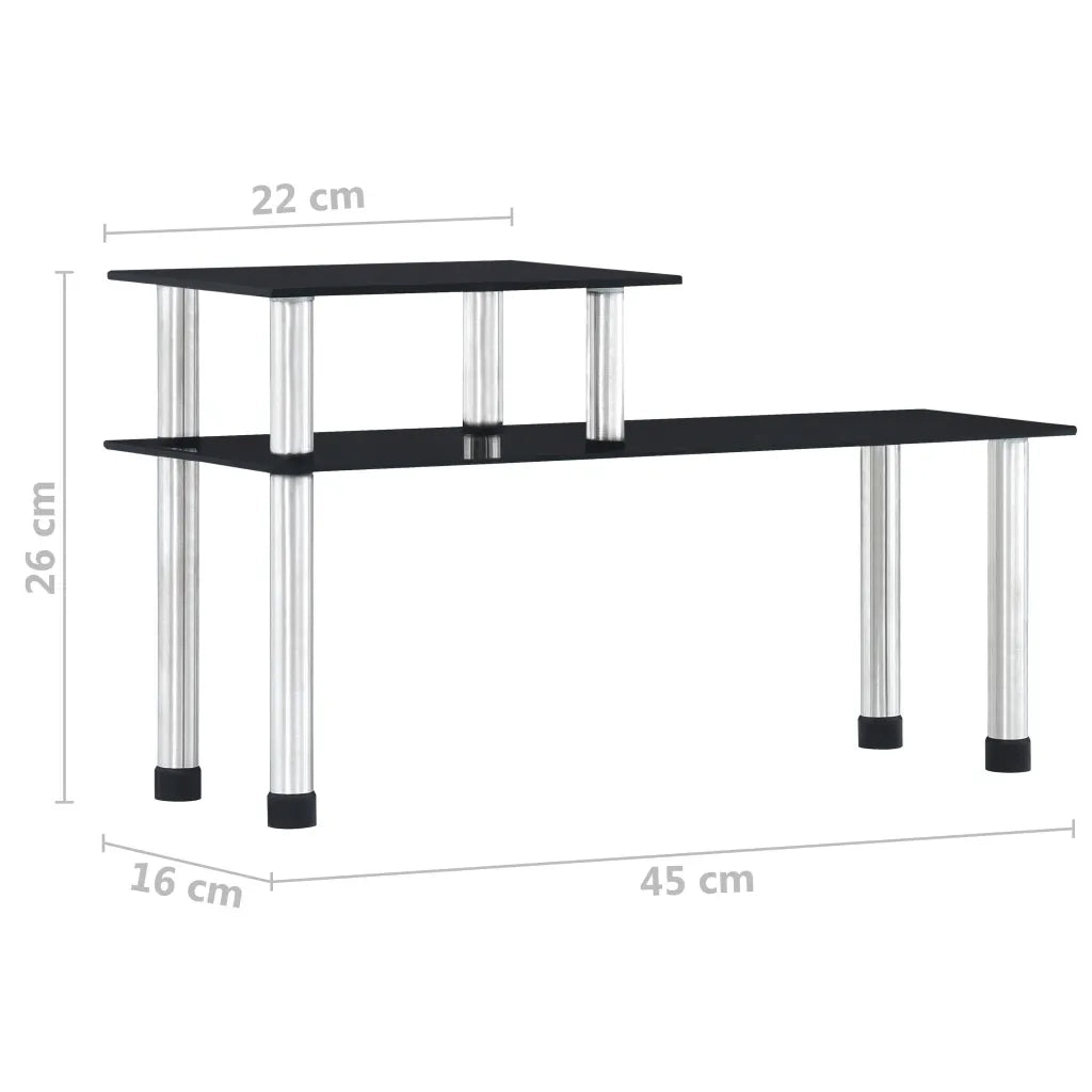 Mensola da Cucina Nera 45x16x26 cm in Vetro Temperato 249524