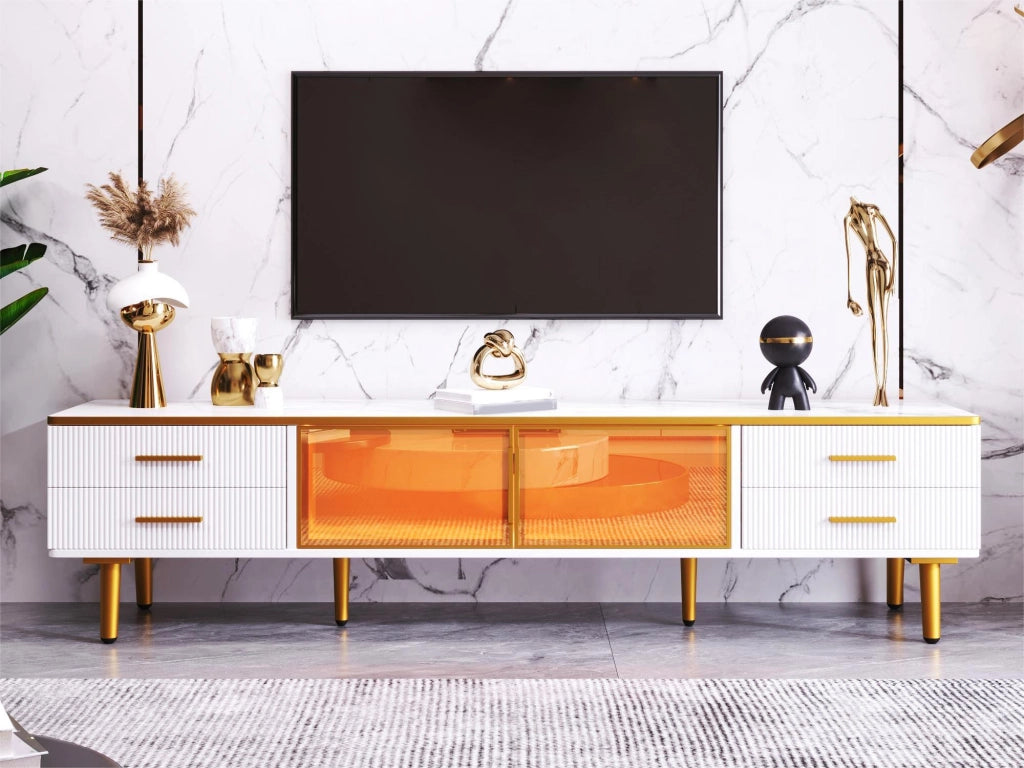 Cassettiera per TV bianca in truciolare lunghezza 170 cm