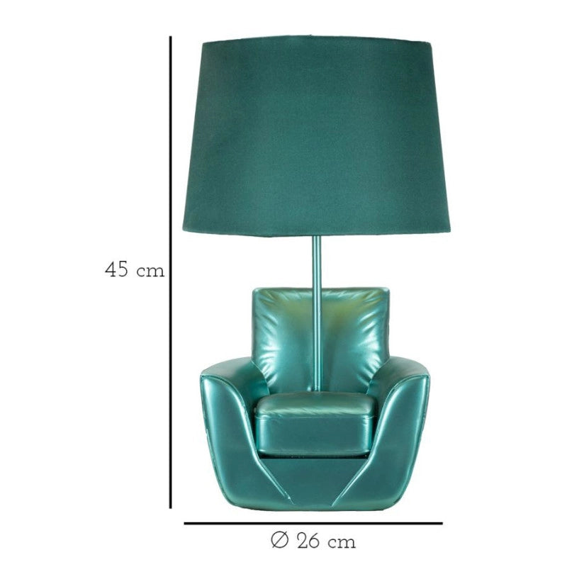 Lampadelle A Da Comodino Midcentury Turchese cm ø 26x43