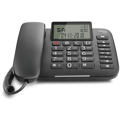 Gigaset dl380 telefono analogico nero identificatore di chiamata - DL380 BLK