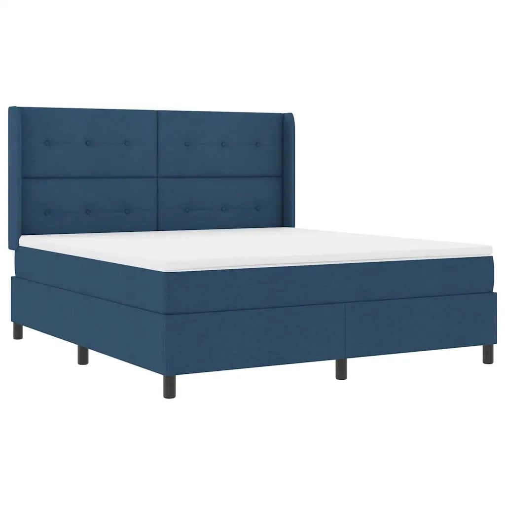 Letto a Sorgente LED con materasso Blu 180 x 200 cm Tessuto 3343524