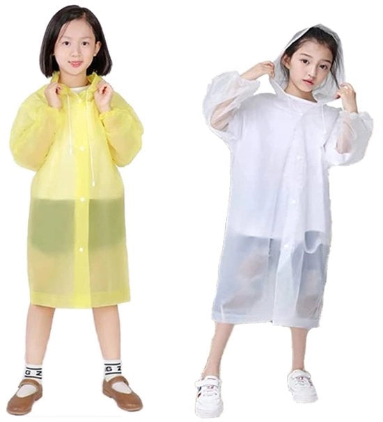 Reggisole impermeabile per bambini 2 pezzi - Cappuccio imbottito - Impermeabile per bambini - Opvolutore - Materiale EVA - Adatto per attività all'aperto - Impermeabile per bambini