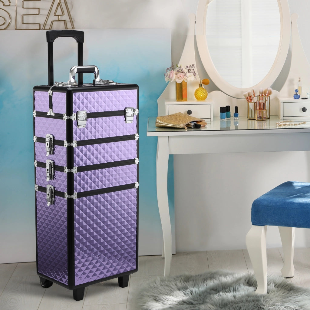 Valigetta Trucco Professionale ¨C Zephmum ¨C Viola 33.5x23x76/95.5cm