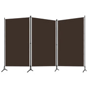 Paravento a 3 Pannelli-Divisorio Marrone 260x180 cm