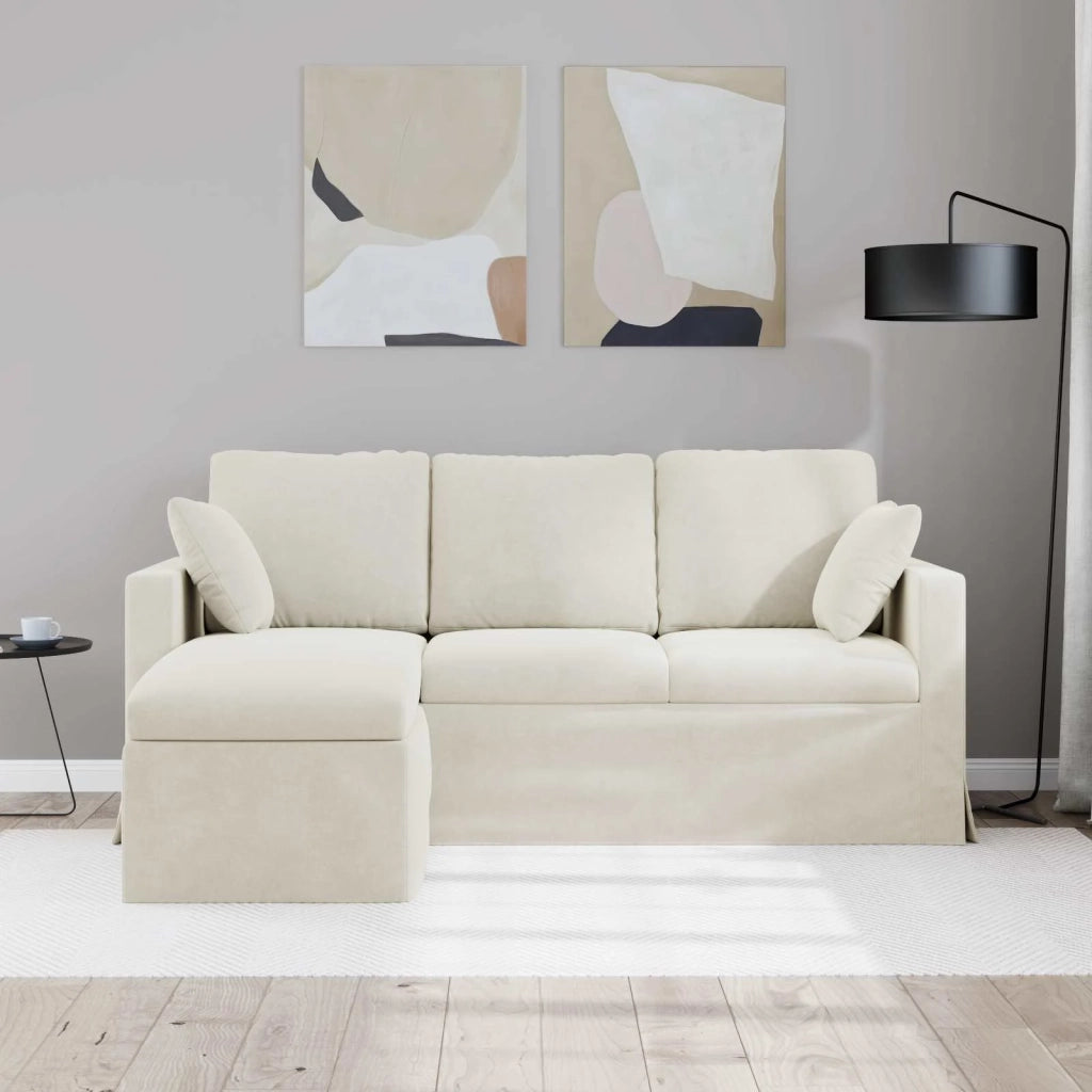 Divano Crema 178 x 134 x 80 cm Velluto 42024456