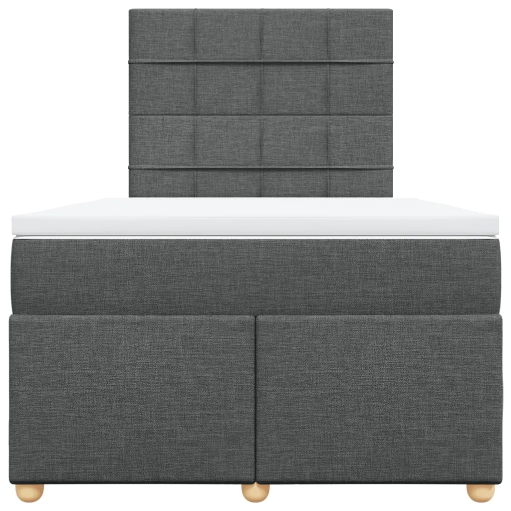 Giroletto a Molle con Materasso Grigio Scuro 120x200 cm Tessuto