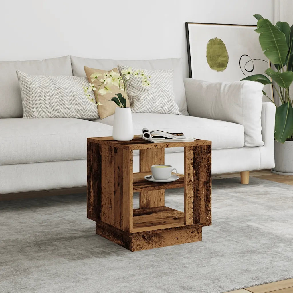 Tavolino da Salotto Legno Antico 40x40x43 cm Legno Multistrato 856804