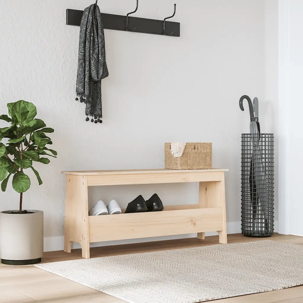 Panca da ingresso 100x28x45 cm in legno massello di pino 837382