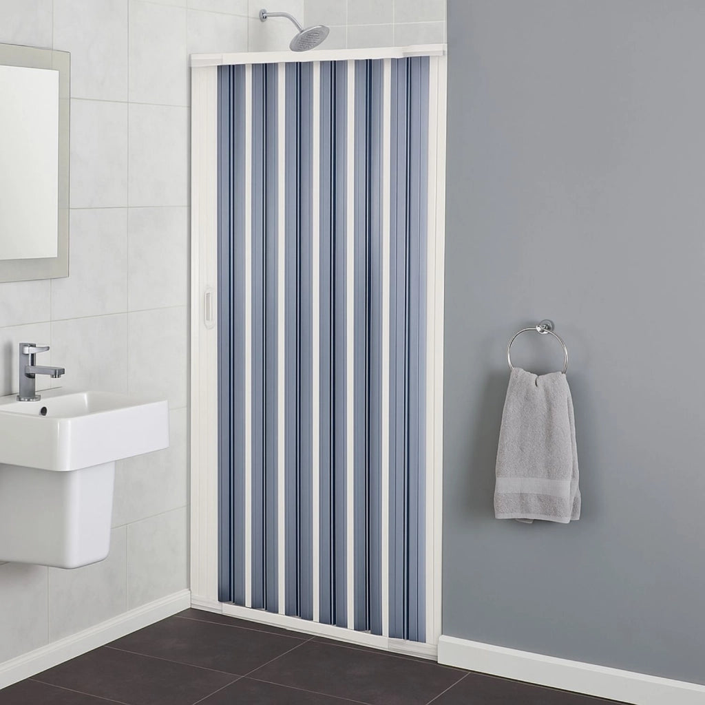 Porta doccia a soffietto in pvc con guide estensibili ed aperture reversibili *** misure 116-140 cm, confezione 1