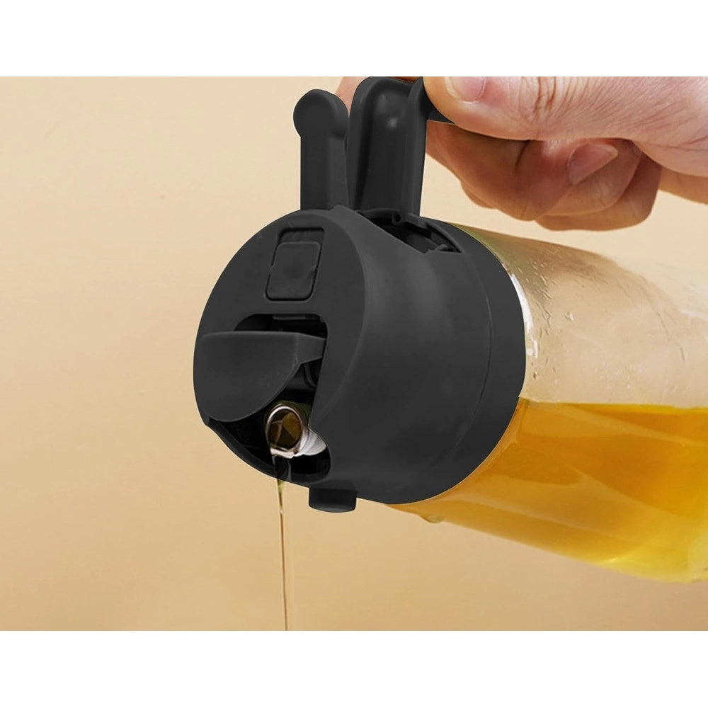 Trade Shop - Bottiglia Dosatore Per Versare Spray Olio Oliera 2in1 In Vetro 480ml Dispenser Da Cucina -
