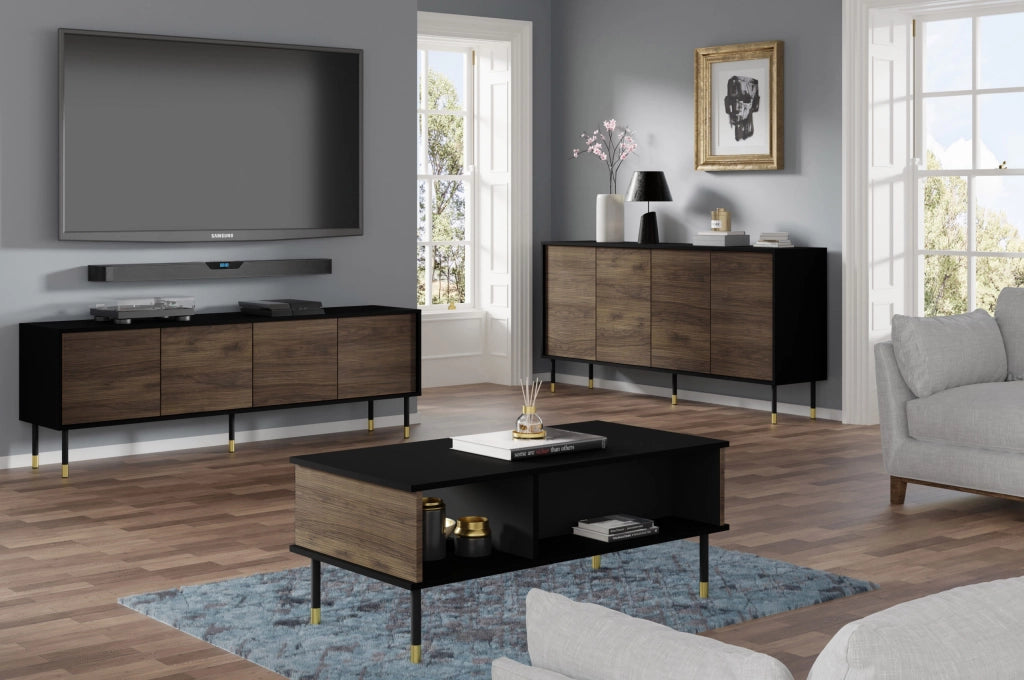 SHERWOOD PORTA TV 4P 180 NERO OPACO ROVERE CATANIA