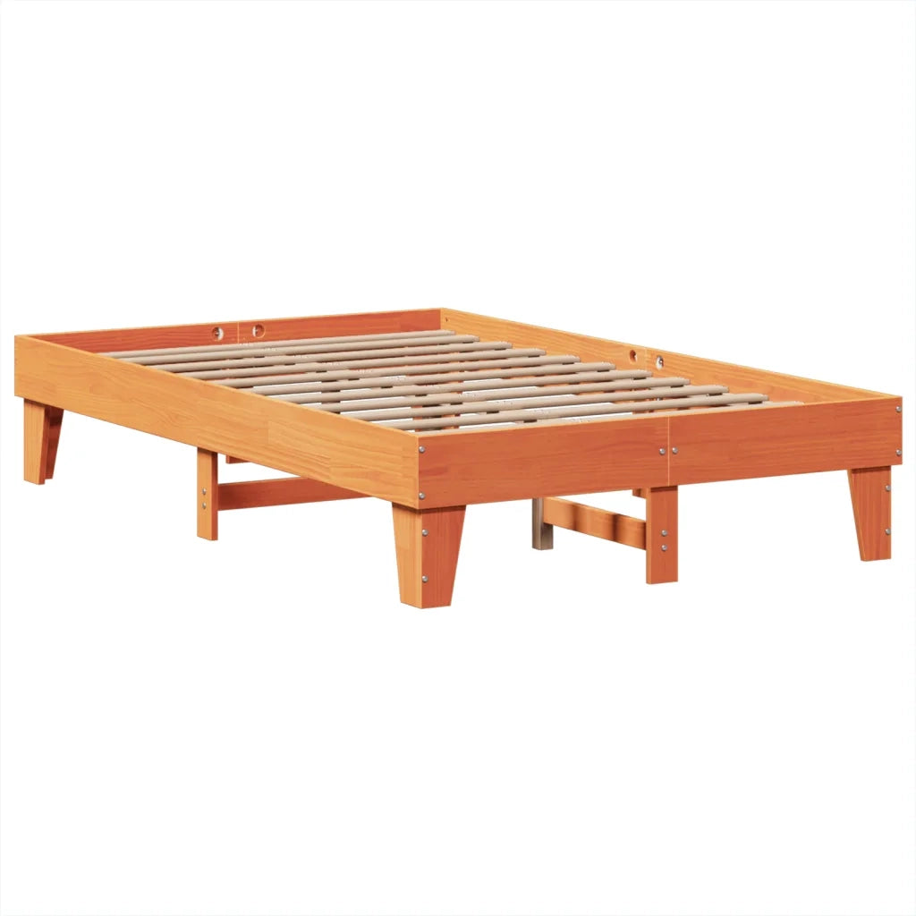 Letto senza Materasso Marrone Cera 135x190 cm in Legno di Pino 3308860