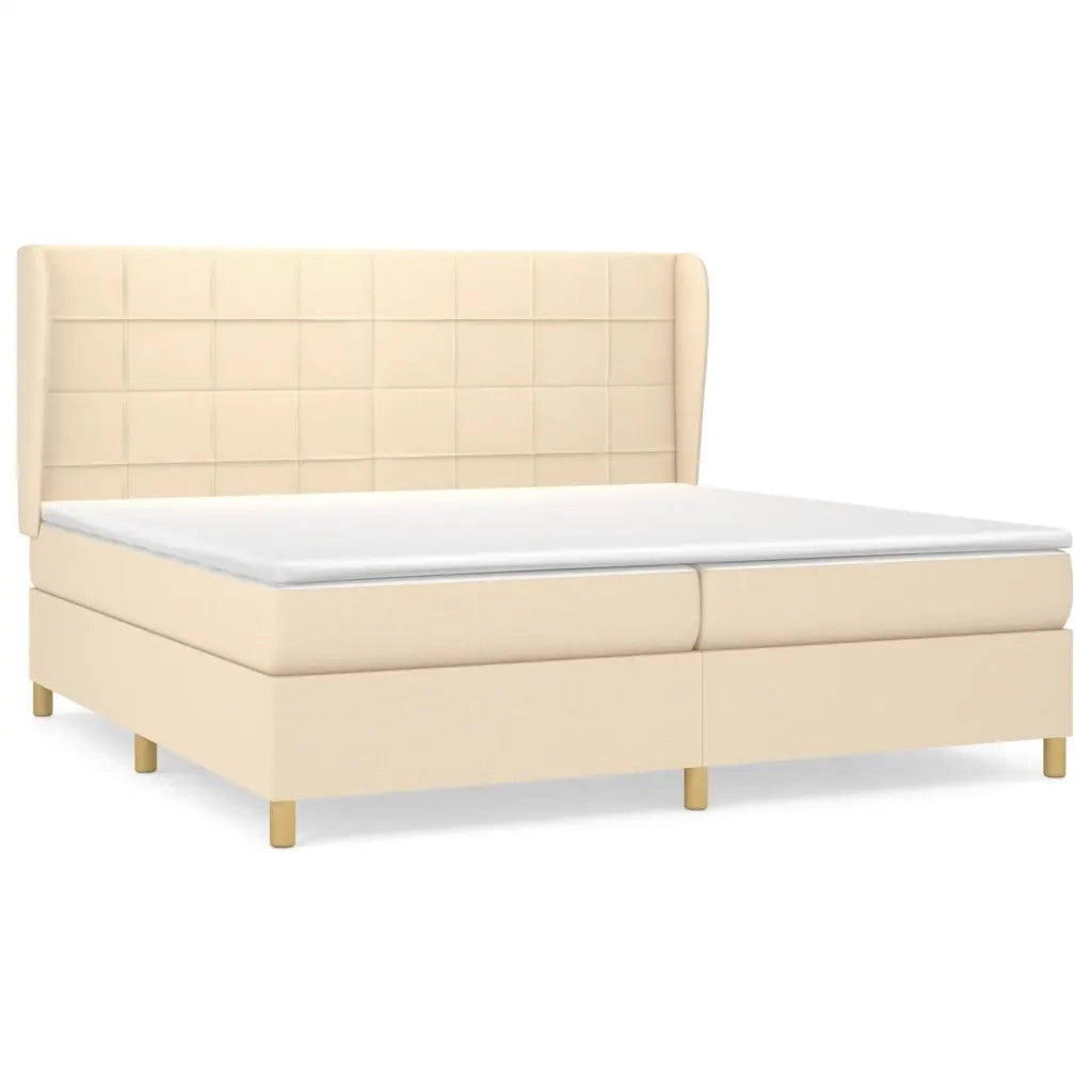 Giroletto a Molle con Materasso Crema 200x200 cm in Tessuto cod mxl 46584