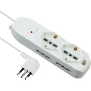 MULTIPRESA BIPASSO + SCHUKO + TERMICO ELECTRALINE - BIANCO POSTI 6 2P+T 10A n°XMMQ 3X075 MT 2- 2 pezzi